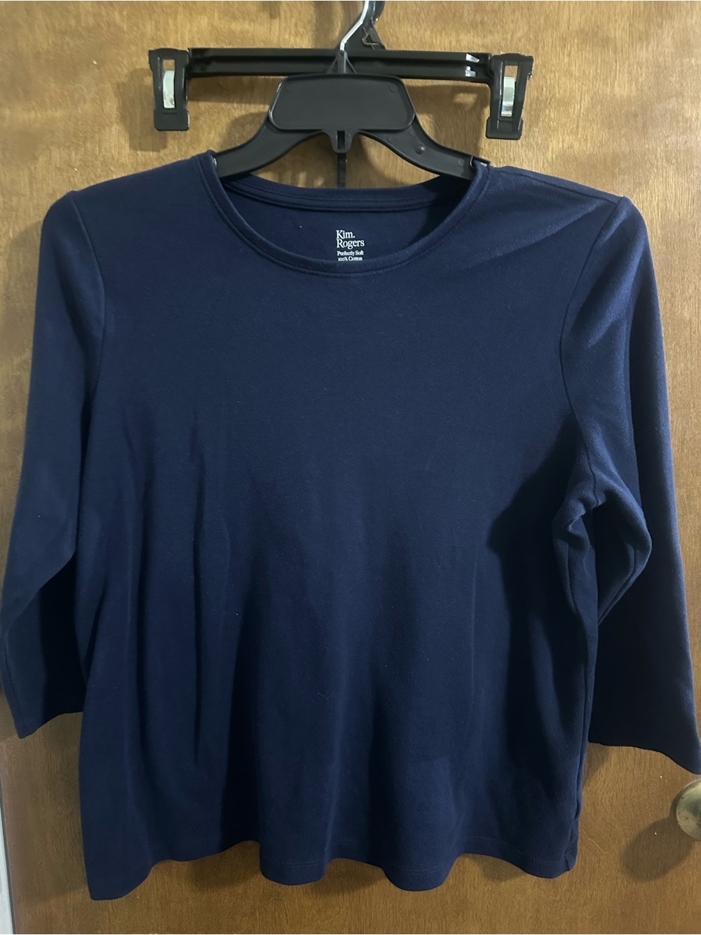 Kim Rogers Navy Long Sleeve Crewneck Top